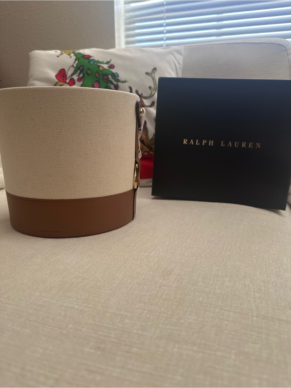 Ralph Lauren Garrett Leather Ice bucket